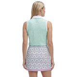 ALLY SLEEVELESS PRINTED POLO - YUCCA