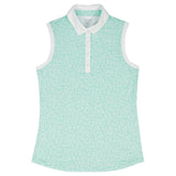 ALLY PRINTED SLEEVELESS POLO - YUCCA