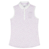 ALLY SLEEVELESS PRINTED POLO - SHEER LILAC