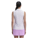ALLY SLEEVELESS PRINTED POLO - SHEER LILAC