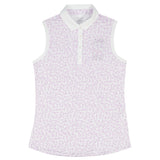 ALLY PRINTED SLEEVELESS POLO - SHEER LILAC