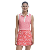 ALLY SLEEVELESS PRINTED POLO - PRISM PINK