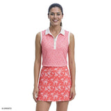 ALLY PRINTED SLEEVELESS POLO - PRISM PINK
