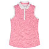 ALLY PRINTED SLEEVELESS POLO - PRISM PINK