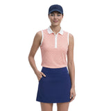ALLY SLEEVELESS PRINTED POLO - FRESH SALMON