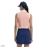 ALLY PRINTED SLEEVELESS POLO - FRESH SALMON