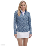 PALOMA PRINTED 1/4 ZIP PULLOVER - MEDIEVAL BLUE