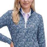 PALOMA PRINTED 1/4 ZIP PULLOVER - MEDIEVAL BLUE
