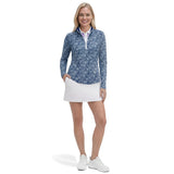 PALOMA PRINTED 1/4 ZIP PULLOVER - MEDIEVAL BLUE