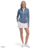 PALOMA PRINTED 1/4 ZIP PULLOVER - MEDIEVAL BLUE