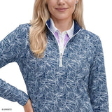 PALOMA PRINTED 1/4 ZIP PULLOVER - MEDIEVAL BLUE