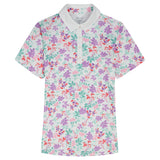 ALLY PRINTED S/S POLO - BRIGHT WHITE