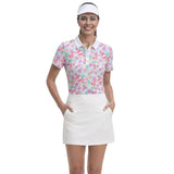 ALLY PRINTED S/S POLO - BRIGHT WHITE