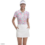 ALLY PRINTED S/S POLO - BRIGHT WHITE