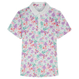ALLY PRINTED S/S POLO - BRIGHT WHITE