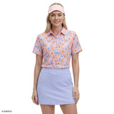ALLY PRINTED S/S POLO - PRISM PINK