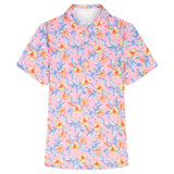 ALLY PRINTED S/S POLO - PRISM PINK