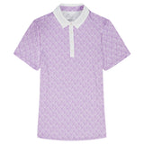 ALLY PRINTED S/S POLO - SHEER LILAC