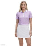 ALLY PRINTED S/S POLO - SHEER LILAC