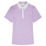 ALLY PRINTED S/S POLO - SHEER LILAC