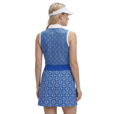 ALLY SLEEVELESS PRINTED POLO - MONACO BLUE