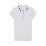 CHLOE COURTSIDE CAP SLEEVE POLO - BRIGHT WHITE