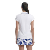 CHLOE COURTSIDE CAP SLEEVE POLO - BRIGHT WHITE
