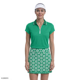 CHLOE COURTSIDE CAP SLEEVE POLO - GREENLAKE