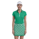 CHLOE COURTSIDE CAP SLEEVE POLO - GREENLAKE