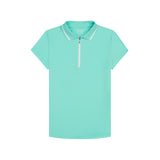 CHLOE COURTSIDE CAP SLEEVE POLO - ARUBA BLUE