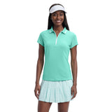 CHLOE COURTSIDE CAP SLEEVE POLO - ARUBA BLUE