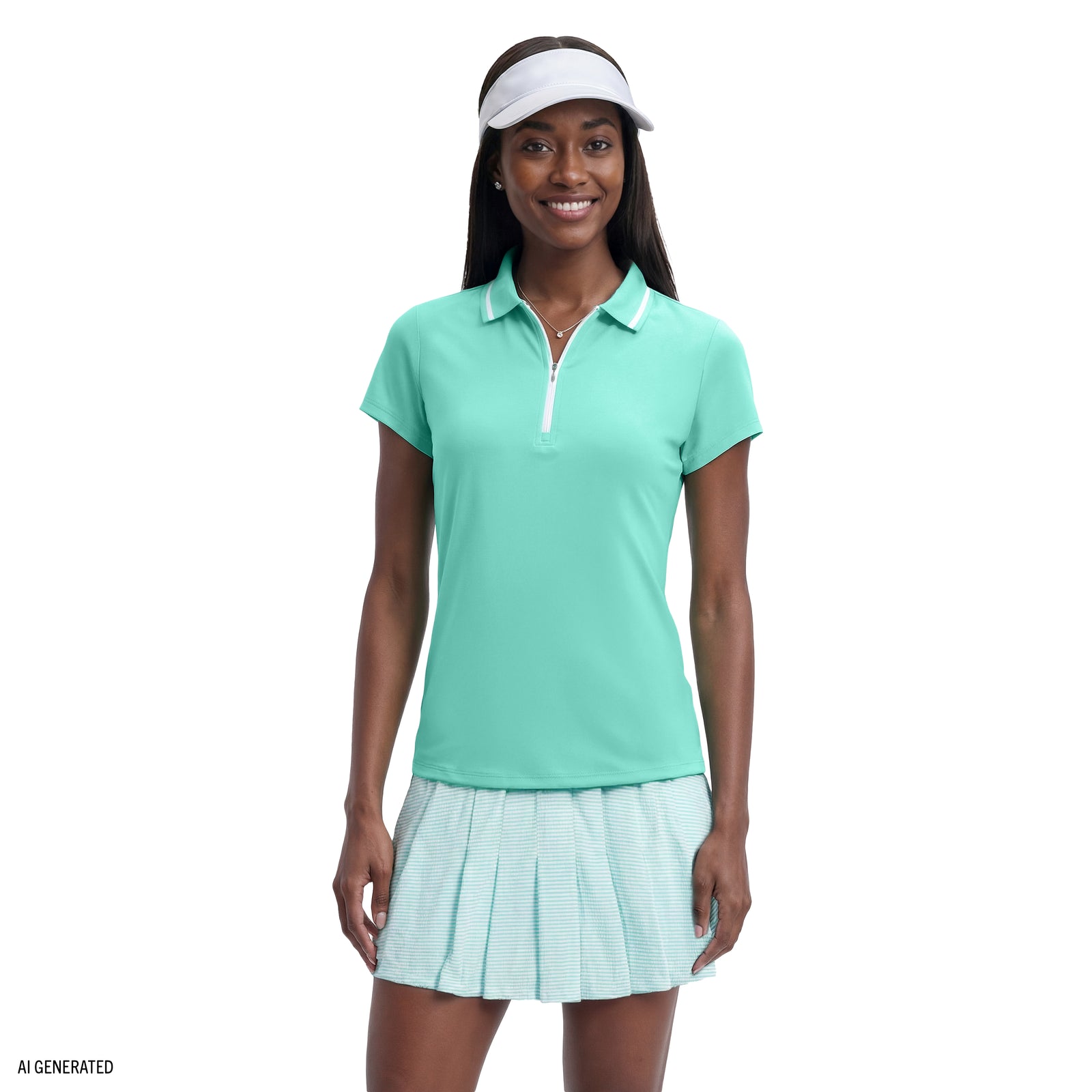 CHLOE COURTSIDE CAP SLEEVE POLO - ARUBA BLUE – IZOD