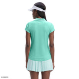 CHLOE COURTSIDE CAP SLEEVE POLO - ARUBA BLUE