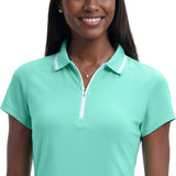 CHLOE COURTSIDE CAP SLEEVE POLO - ARUBA BLUE