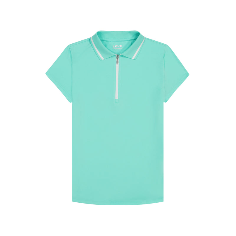 CHLOE COURTSIDE CAP SLEEVE POLO - ARUBA BLUE – IZOD