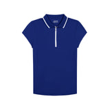 CHLOE COURTSIDE CAP SLEEVE POLO - SODALITE BLUE