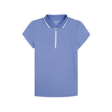 CHLOE COURTSIDE CAP SLEEVE POLO - HYDRANGEA