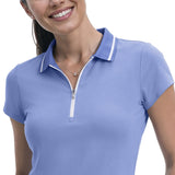 CHLOE COURTSIDE CAP SLEEVE POLO - HYDRANGEA