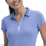 CHLOE COURTSIDE CAP SLEEVE POLO - HYDRANGEA