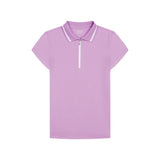 CHLOE COURTSIDE CAP SLEEVE POLO - SHEER LILAC