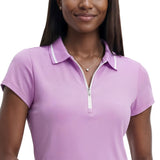 CHLOE COURTSIDE CAP SLEEVE POLO - SHEER LILAC