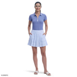 PAULINE PLEATED PULL-ON SKORT - HYDRANGEA