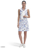 L’ACEY ZIP COURT PRINTED DRESS - BRIGHT WHITE