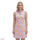 L’ACEY ZIP COURT PRINTED DRESS - PRISM PINK