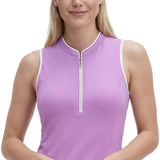 L’ACEY ZIP COURT DRESS - SHEER LILAC