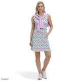 L’ACEY ZIP COURT PRINTED DRESS - YUCCA