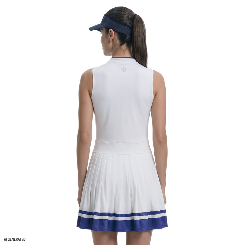 blue and white pleated dress Pieces - Pleated Mini Shirt Dress - Women - Cotton/Polyester - M