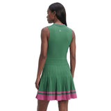 RALLY V-NECK PLEATED DRESS - GREENLAKE