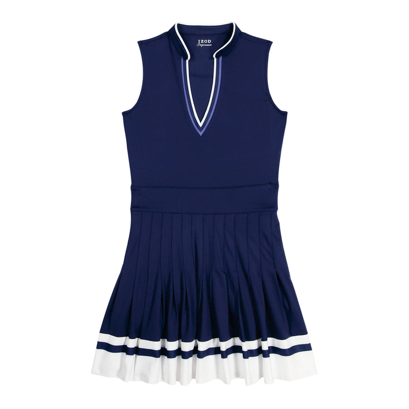 blue and white pleated dress Moira Satin Pleated Maxi Dress main image 0