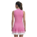 RALLY V-NECK PLEATED DRESS - SACHET PINK